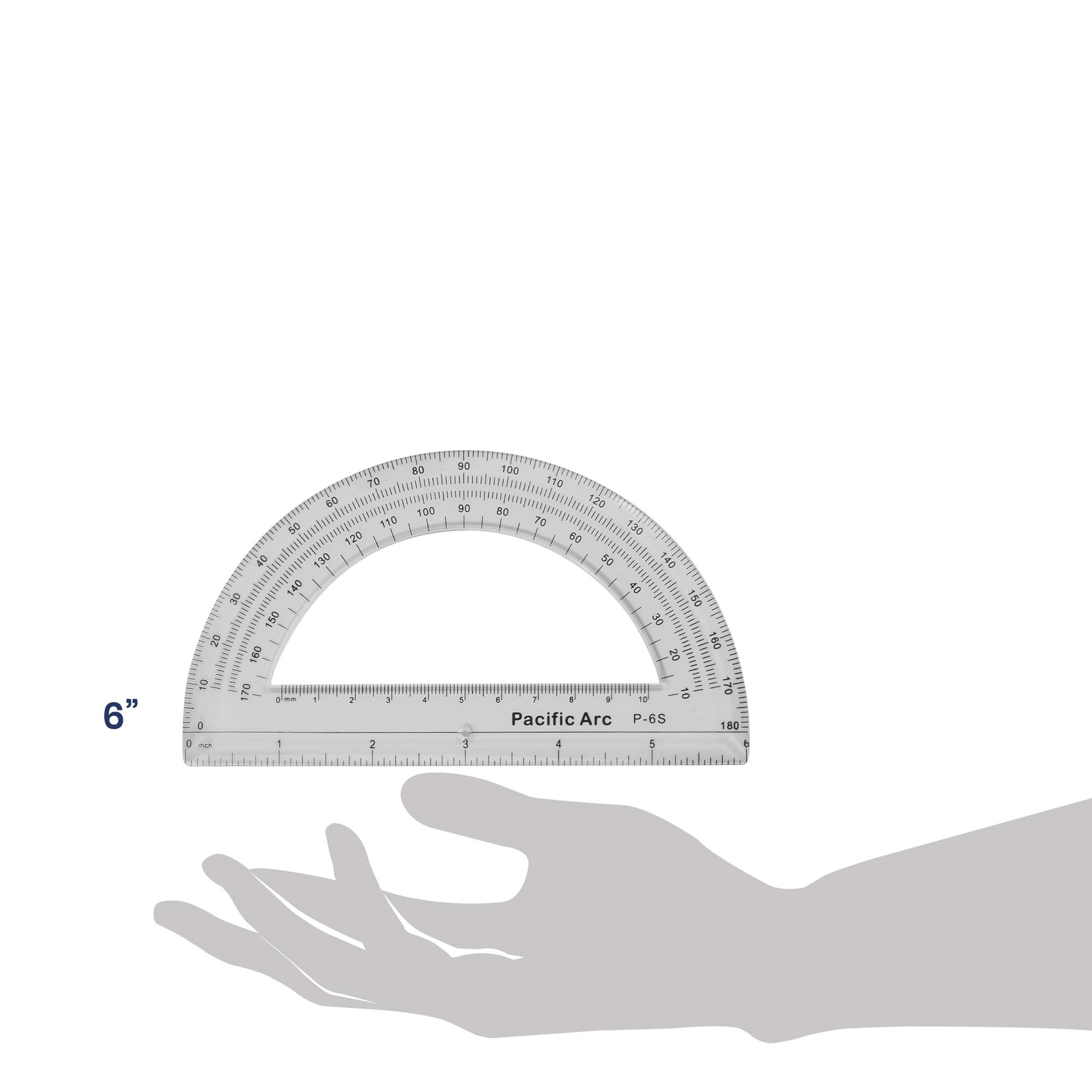 6-Inch Plastic Protractor Clear Ruler for Accurate Angle Measurements
