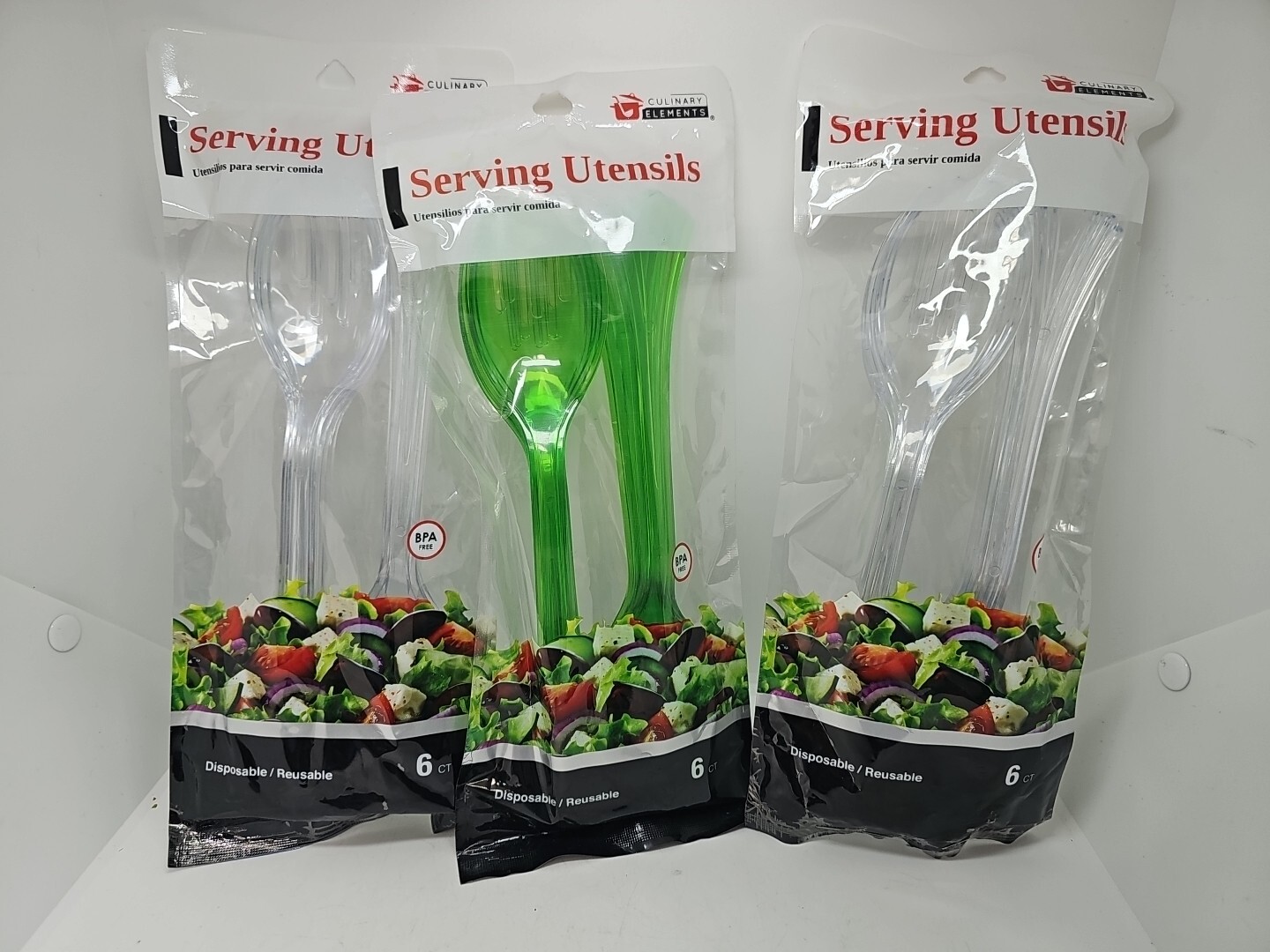 Serving Utensils BPA Free 6 CT Each Pack. Total 36 Utensil.