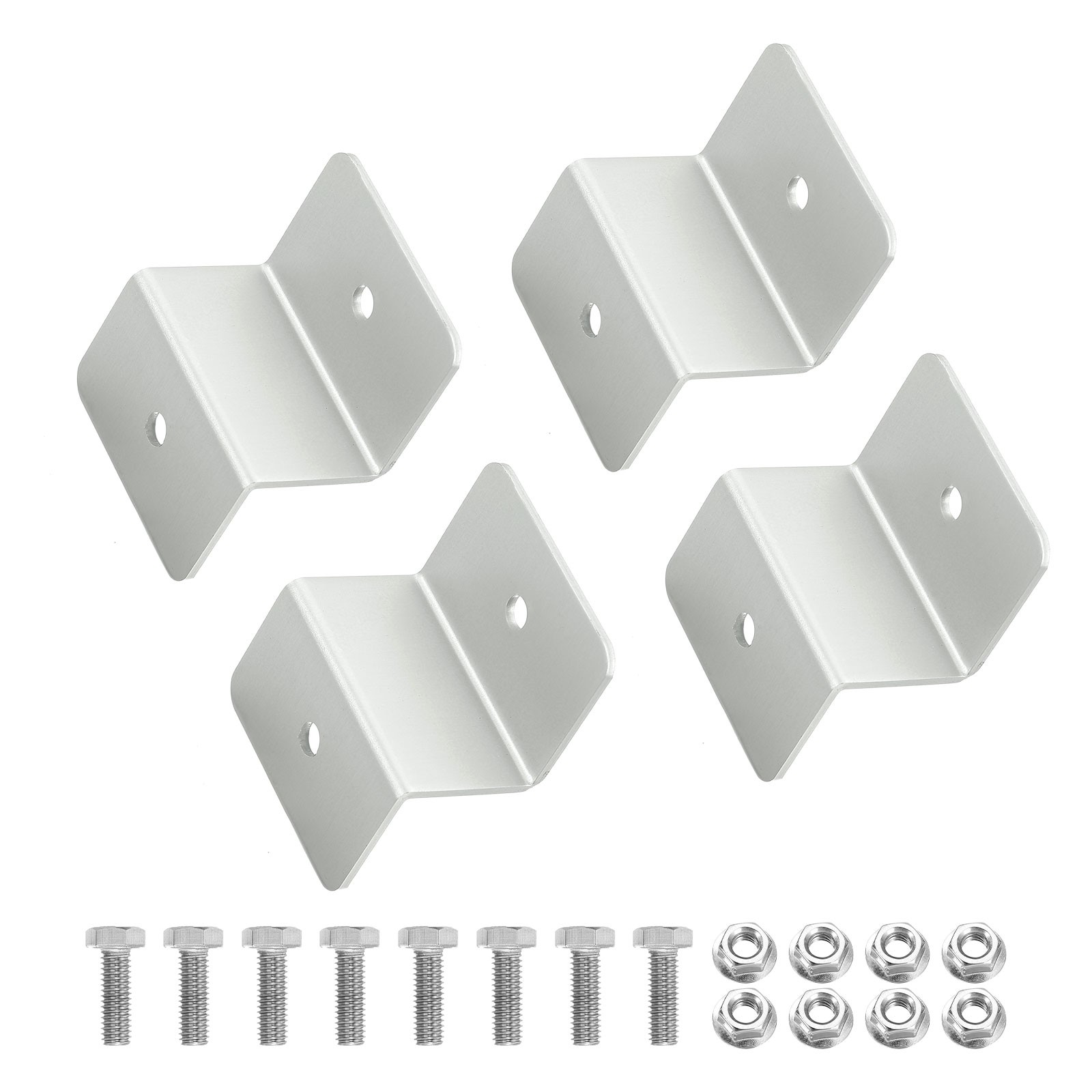 4 Pack Z Brackets, 30mm Aluminum Alloy Lightweight Solar Panel Bracket, Silver