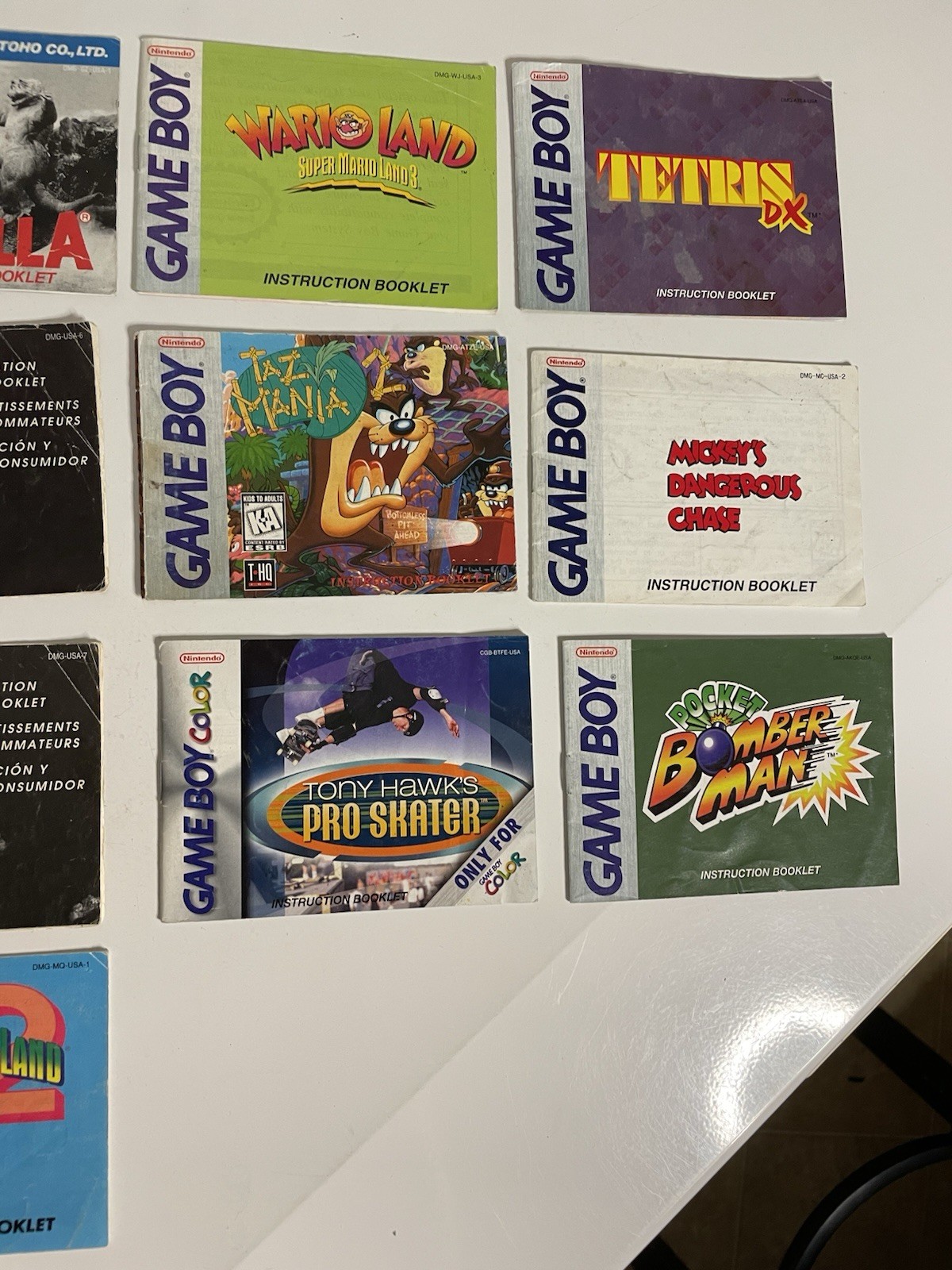 13-Nintendo Game Boy Manuals
