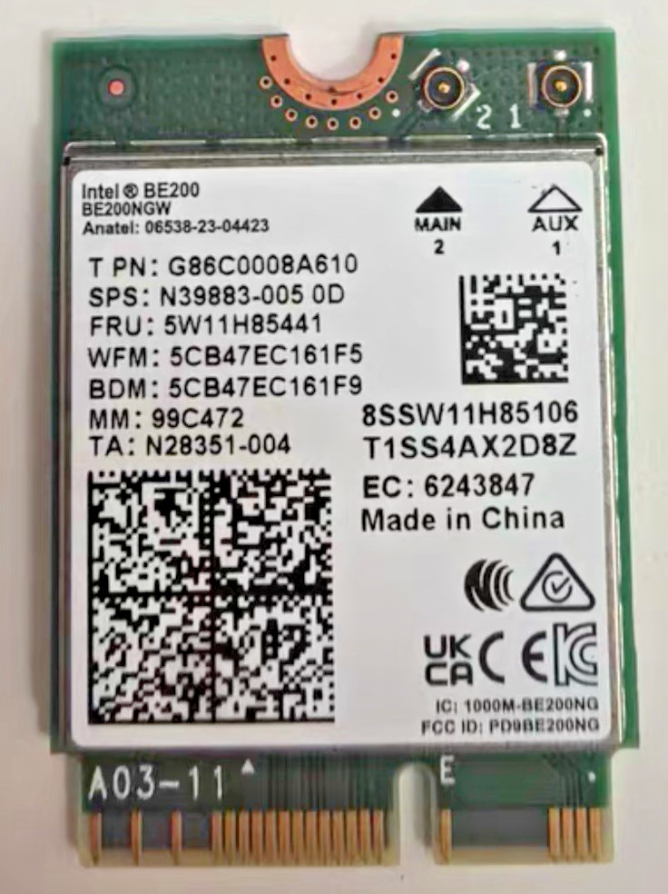 Intel BE200 WiFi 7 PCIe Tri-band WiFi Card M.2 NGFF Network Module Bluetooth 5.4