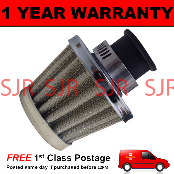 18mm AIR OIL CRANK CASE BREATHER FILTER FITS MOST VEHICLES SILVER CONE