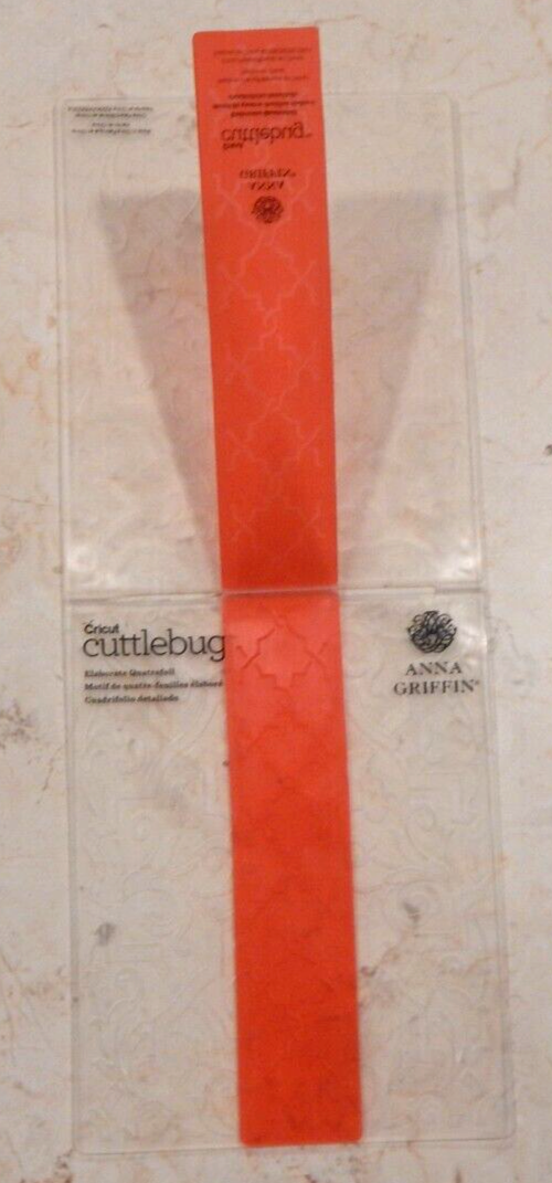 Cricut Cuttlebug Anna Griffin Embossing Folder & Border "ELABORATE QUATREFOIL"