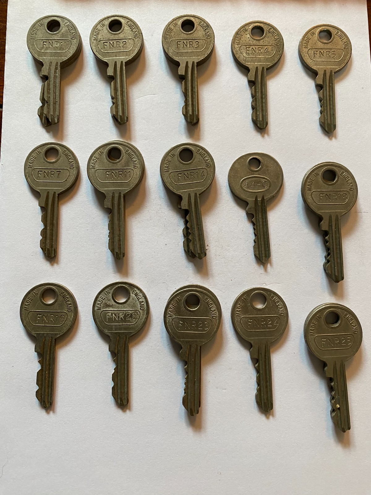 NOS CLASSIC FNR SERIES KEYS JAGUAR SS C TYPE D TYPE XKSS XK120 XK140 XK150 Mk 1