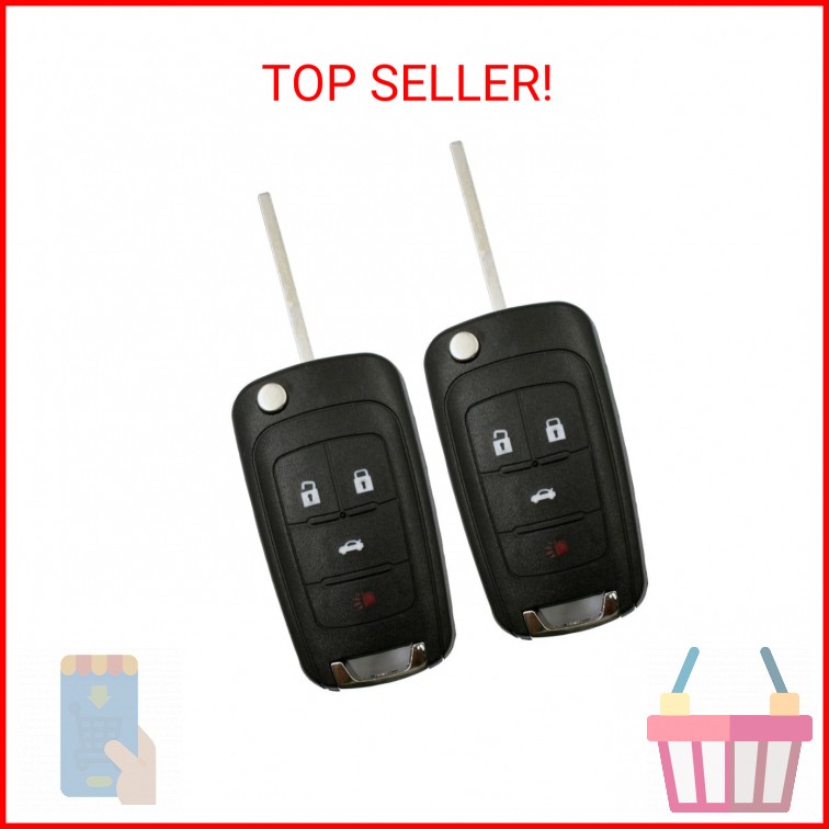 2X Remote Key Fob Shell Case Fit for Chevrolet Camaro 2011 2012 2013 2014 2015 2