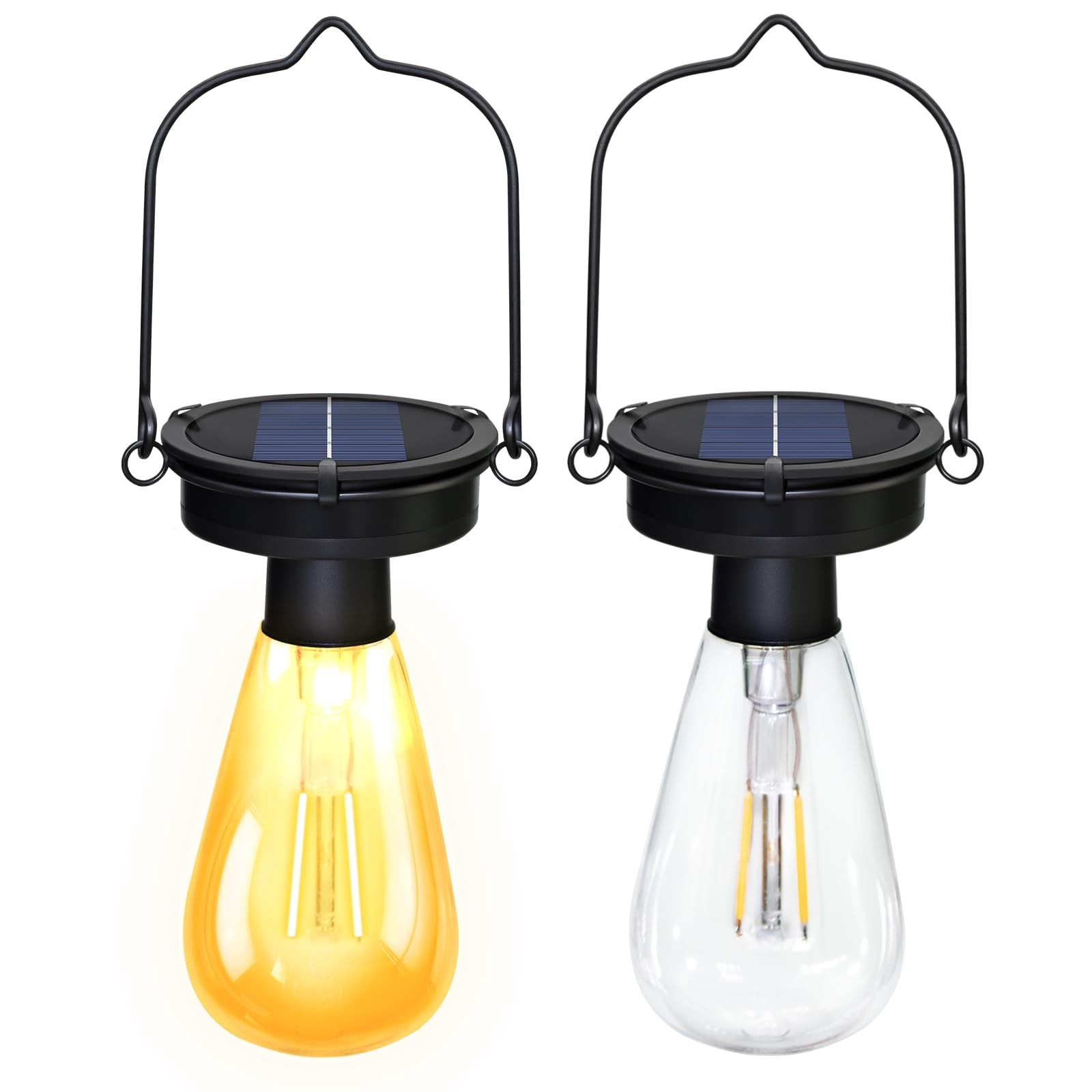 2 Pack Solar Hanging Lights Replacement Top（Top Size 3.23 inch） Solar Lantern...