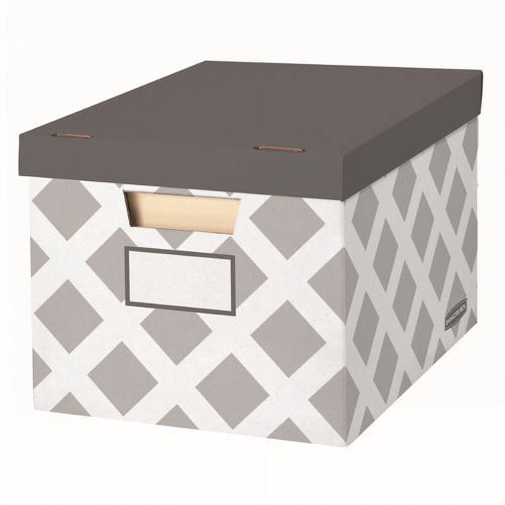 Bankers Box 3 Pack Grey Diamond Letter Legal File Boxes with Lids