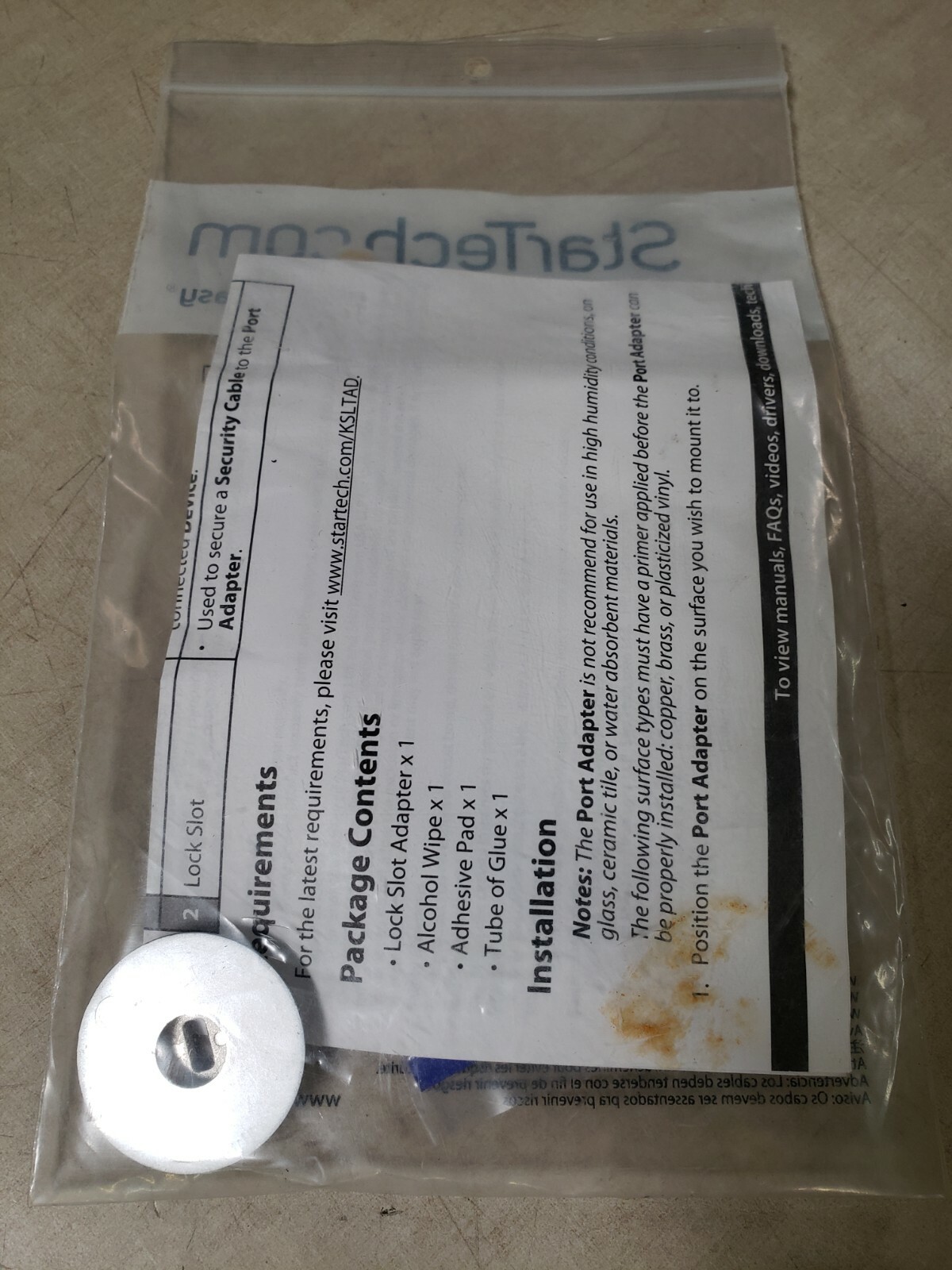 Startech Adapter Kit - Slim Anti-Theft Laptop Security Lock