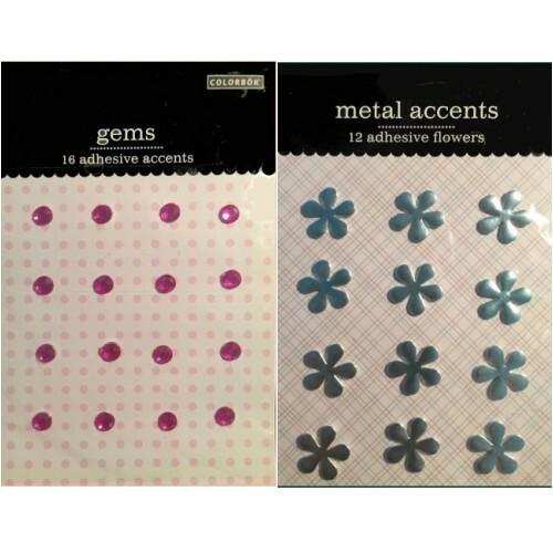 COLORBOK HOT PINK GEMS or METAL FLOWERS adhesive Accents Embellishments RETIRED