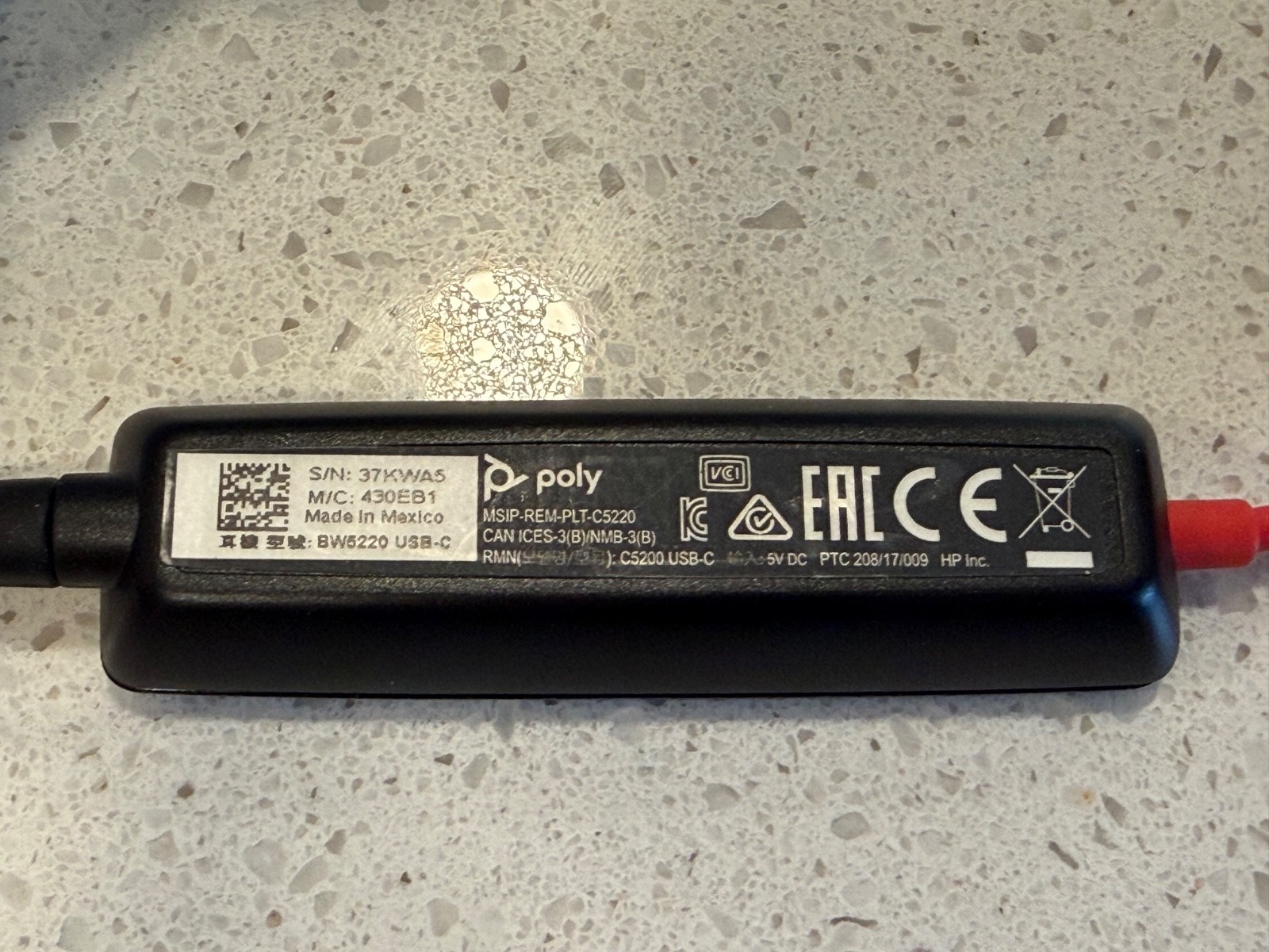 Poly Blackwire 5220 USB-C Stereo Headset – Mint condition, only worn one time