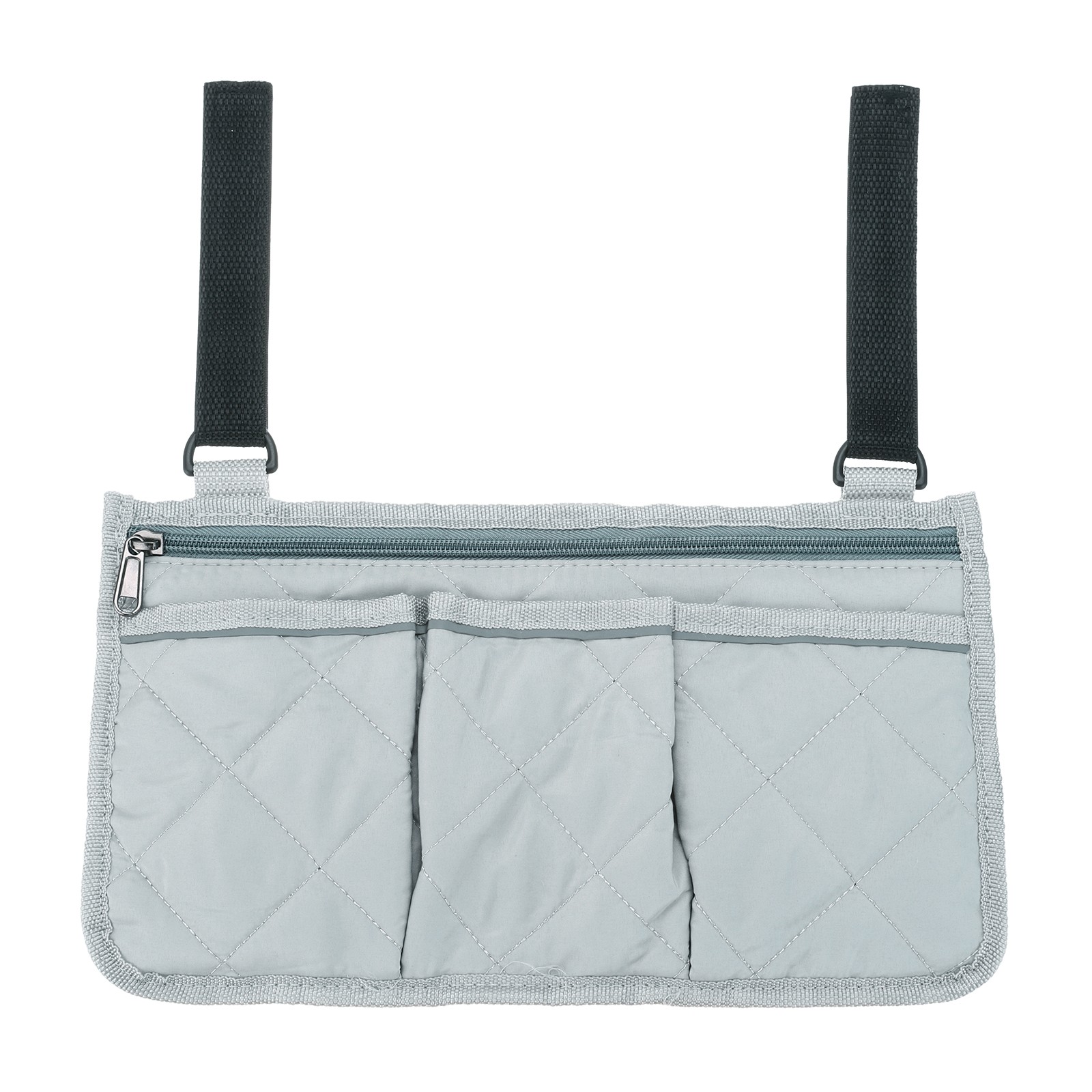 Beach Chair Armrest Bag 4 Pockets Book Holder with Straps Grey