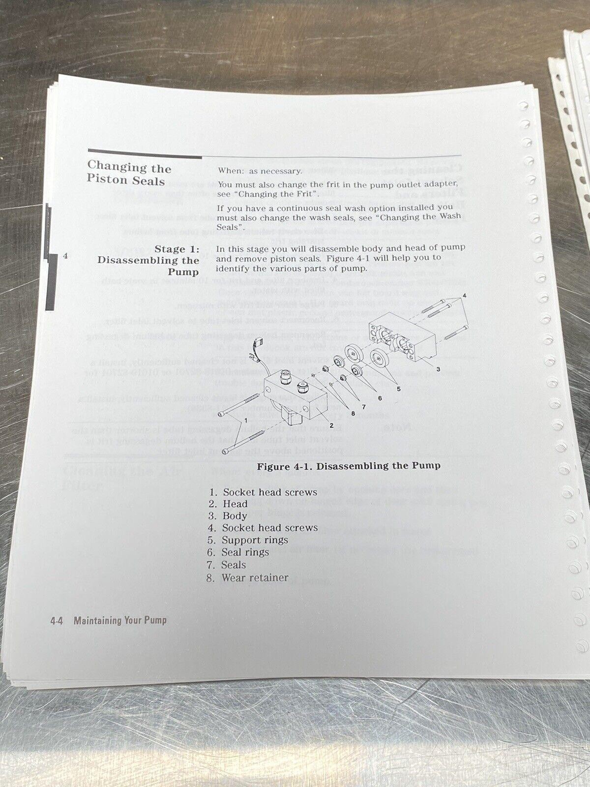Hewlett Packard HP 1050 Series Pumping Systems - Maintenance & Install Guide
