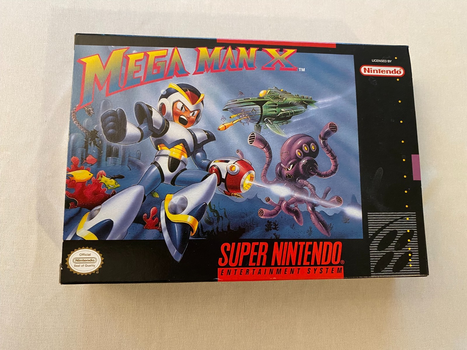 Authentic Nintendo SNES Mega Man X , BOX and inserts ONLY CIB Upgrade/No Game