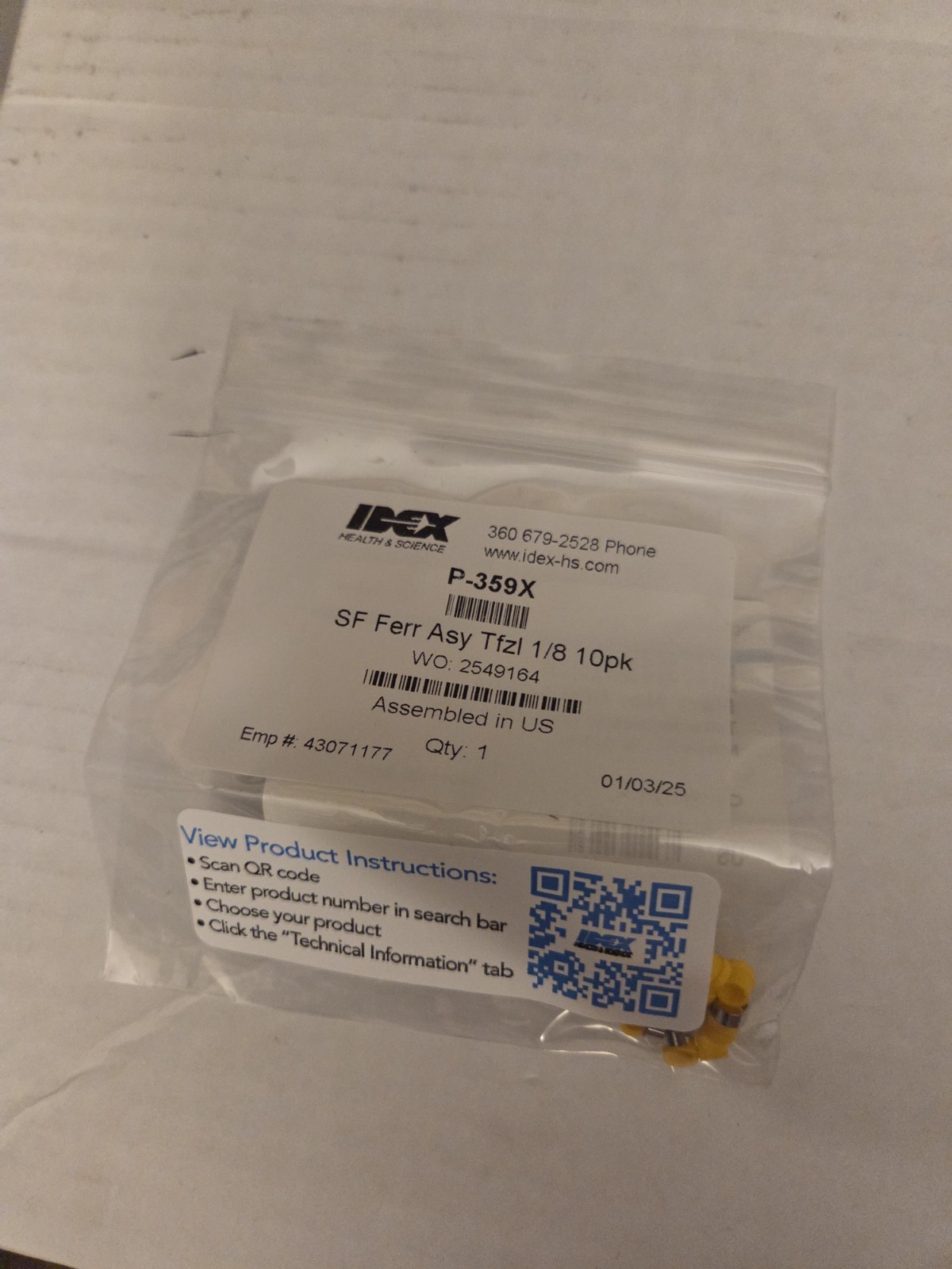 Idex p-359x Super Flangeless Ferrule