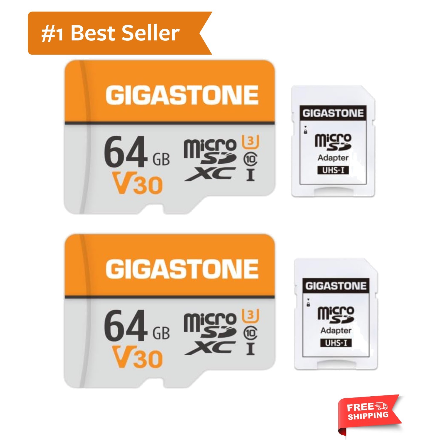 64GB Micro SD Card 2-Pack, V30 4K Video Recording, Surveillance, Security Cam...
