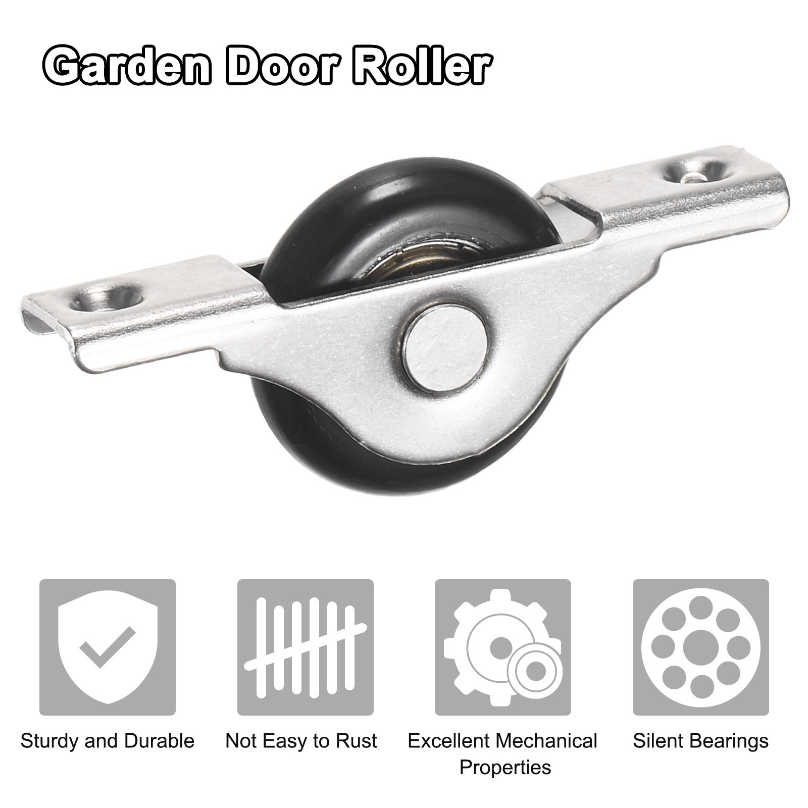 2-Pack Screen Door Rollers, 30mm/1.18" Dia Nylon Single Wheel [Black]