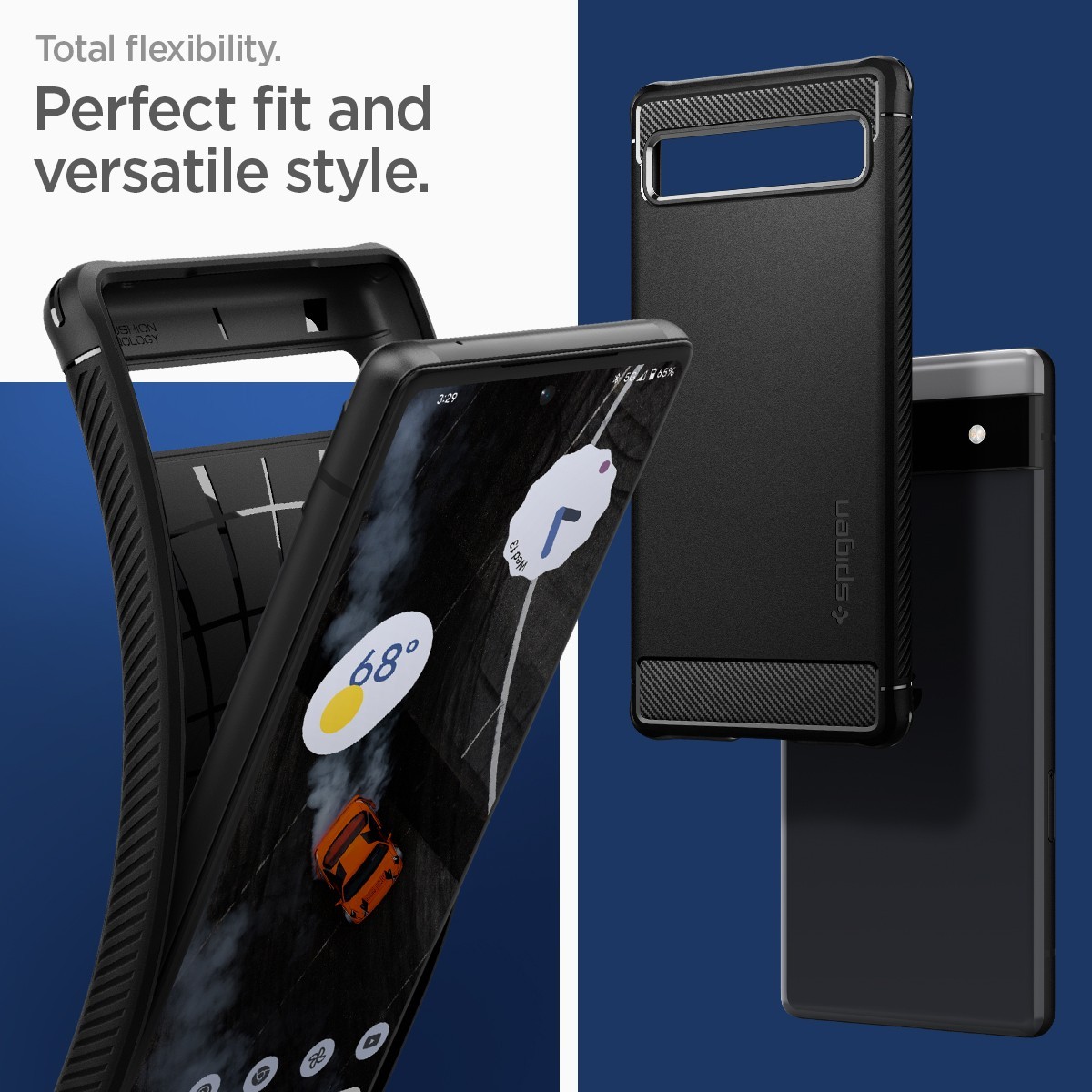 For Google Pixel 6a Case | Spigen [Rugged Armor] Shockproof Slim Cover