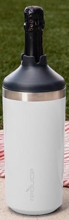 Reduce Wine Bottle Chiller 40 oz  1.1 L Vacuum Insulated Stainless White