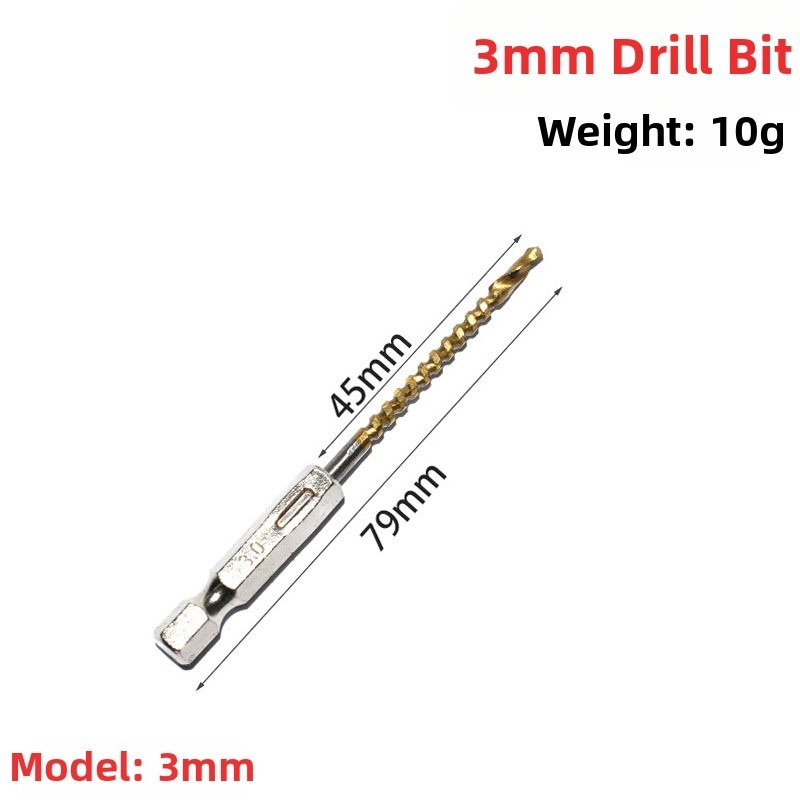 Titanium Coated HSS Drill Bits Set 6 Piece for Accurate and Fast Drilling