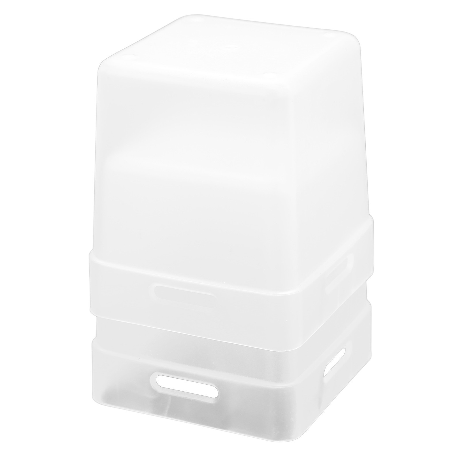 2 Pcs Desktop Storage Box Frosted White Stackable and Stitchable Combination