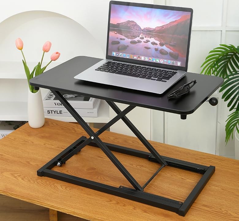 VebaCidi Height Adjustable Sit to Stand Desk Riser, Compact Compact, Black
