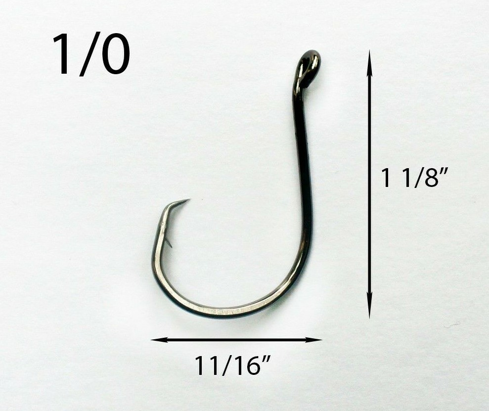 PACK OF 1000 BULK Size 1/0 TACKLEWORKS Offset Circle Fishing Hooks 7384