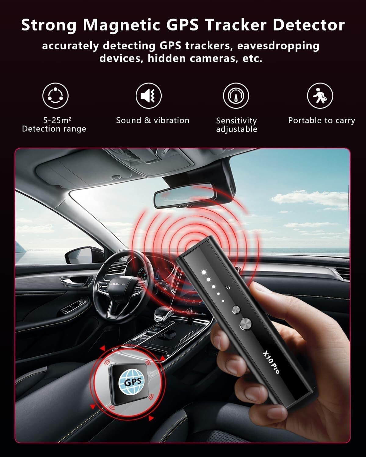YPMEW Camera Detectors X10 Pro, Accurate Camera/ Bug Sweeper
