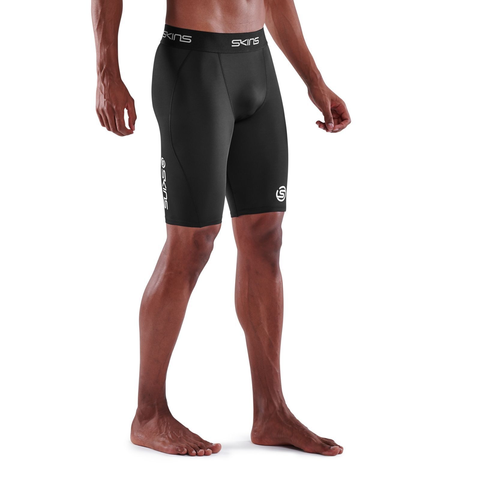 CLEARANCE!! Skins Series-1 Mens Compression Half Tights (Black)