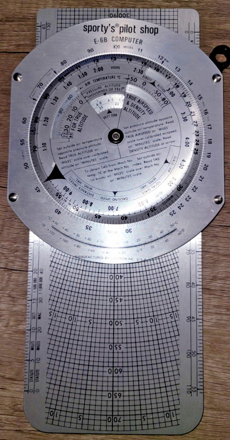 Vtg Santech E-6B Flight Computer w instruction manual & case, Sportys Pilot Shop