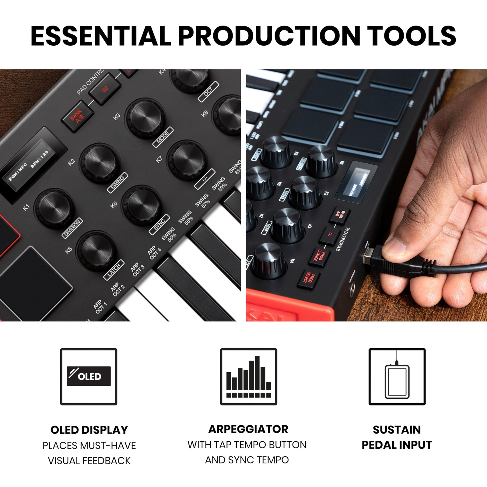 Akai Professional MPK Mini Play MK3 Standalone Mini Keyboard