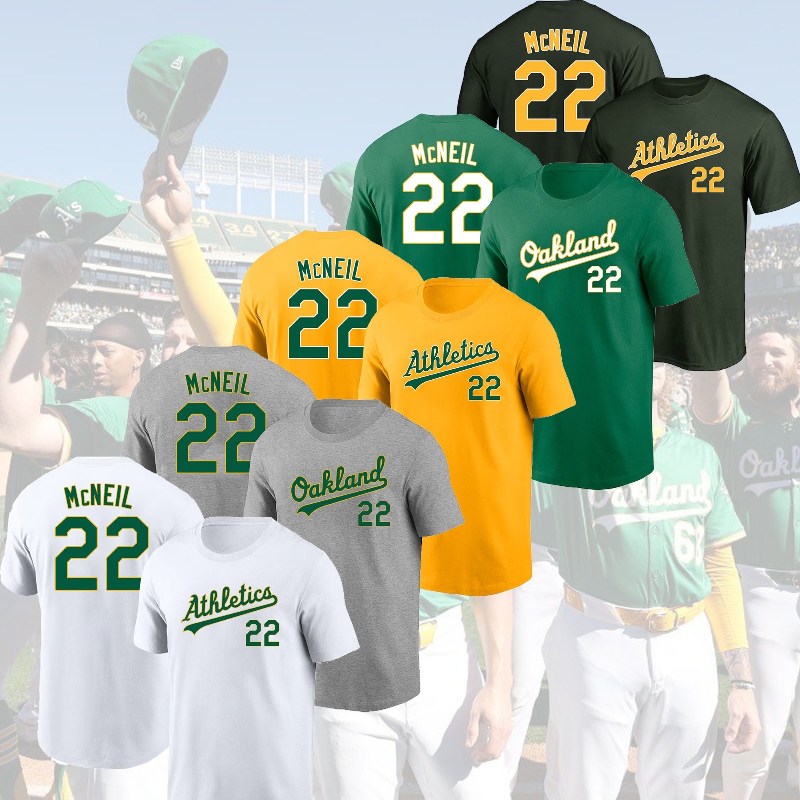 HOT NEW!  Jeff McNeil #22 Oakland Athletics 2025 Name & Number Gift For Fans