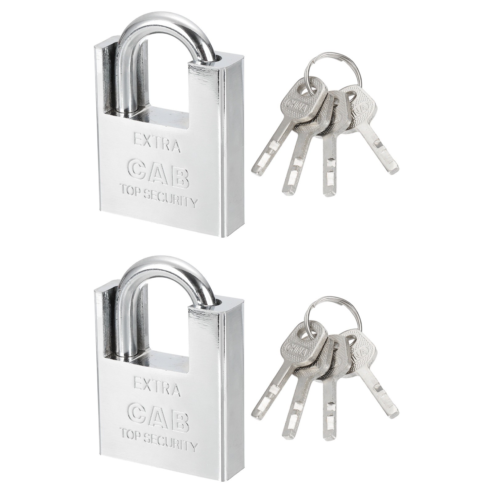 2Pcs 2.3" High Security Padlock Steel Wrapped Beam Locks with 4 Keys