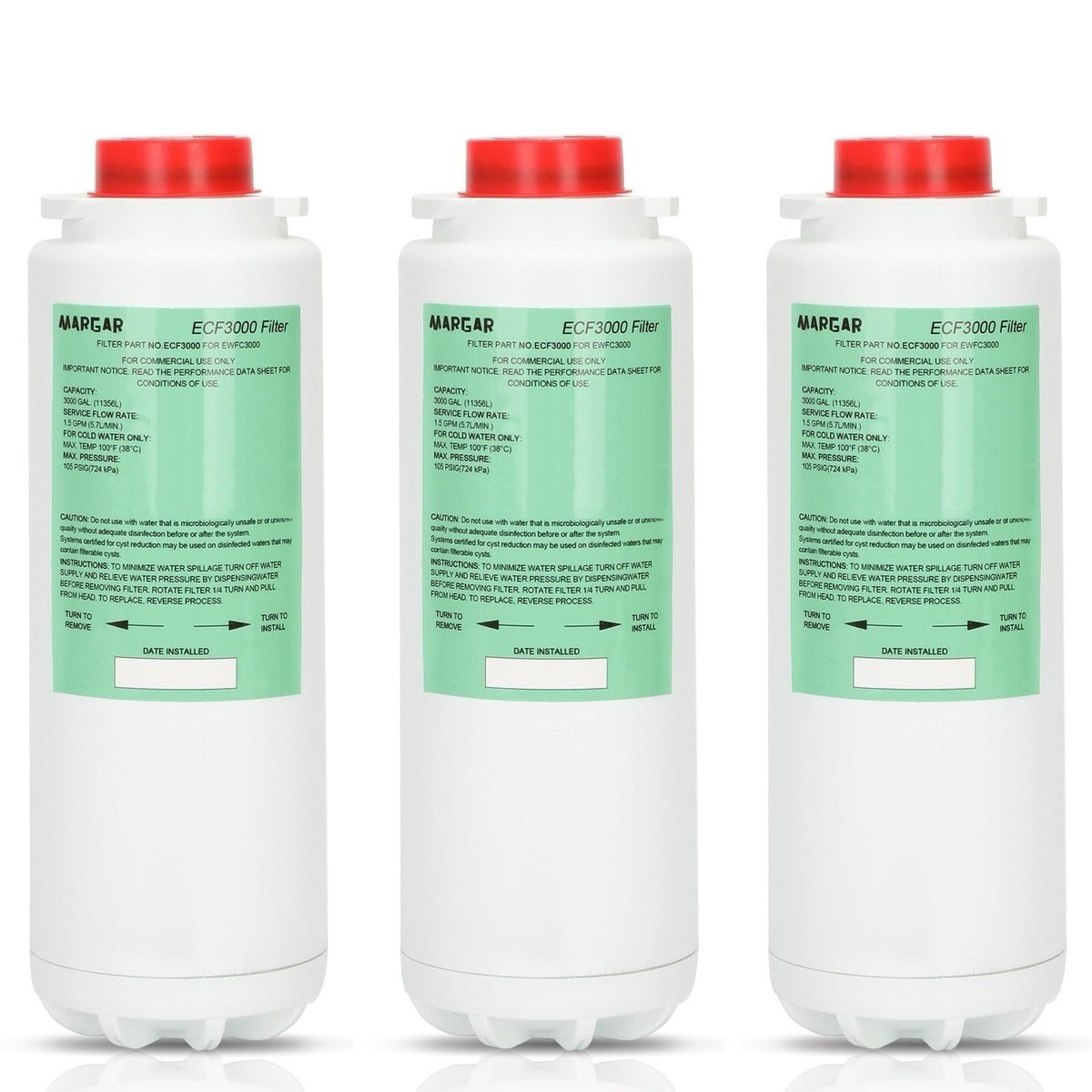 ECF3000 Filters, Compatible With Elkay EzH2O WaterSentry Plus - 3 PACK-READ