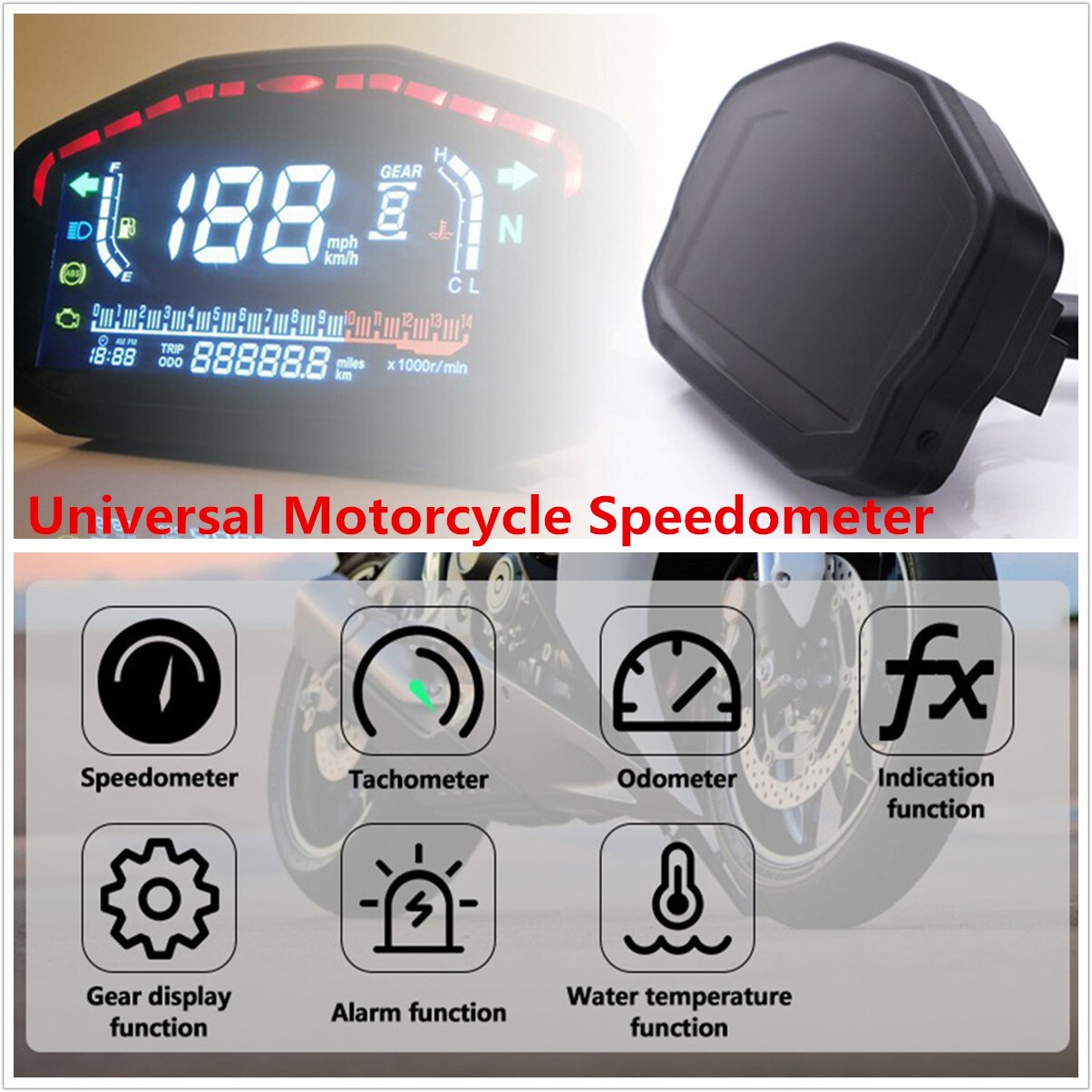 LED LCD Speedometer Digital Odometer Backlight Odometer Motorcycle Parts Durable