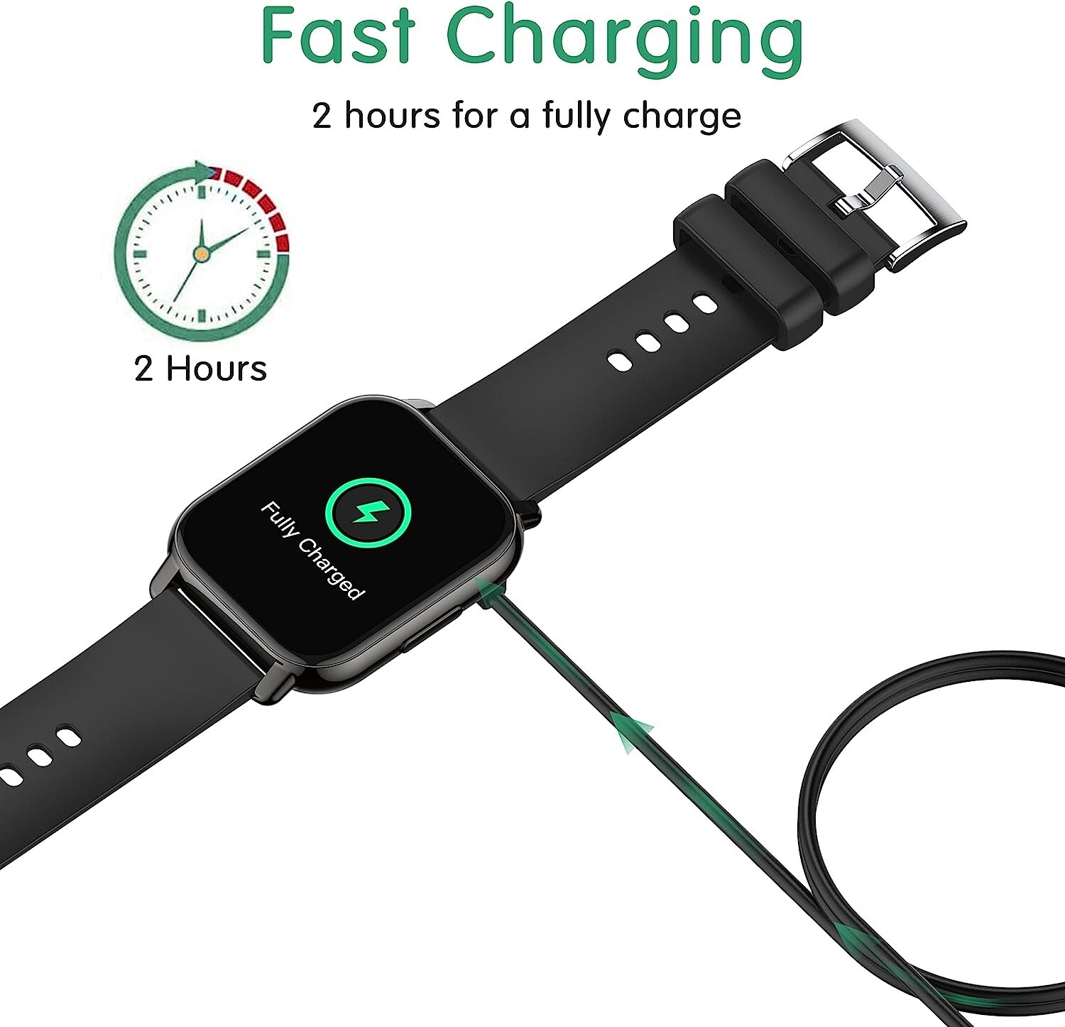 SMART WATCH CHARGER CABLE Magnetic USB 2-Pack Compatible Popglory P66 Portable