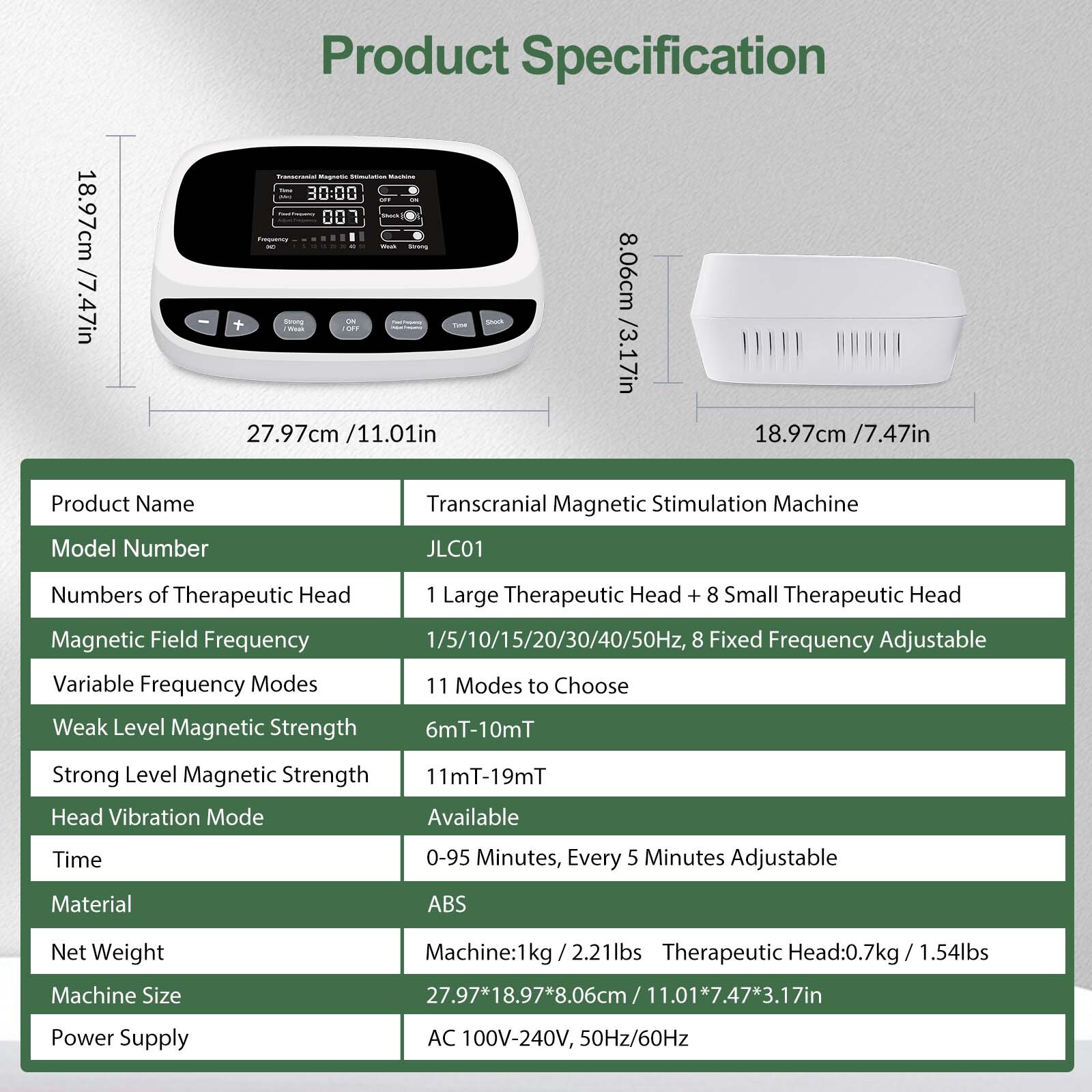 Portable rTMS Brain Stimulation System with Vibration Function for Focus Support