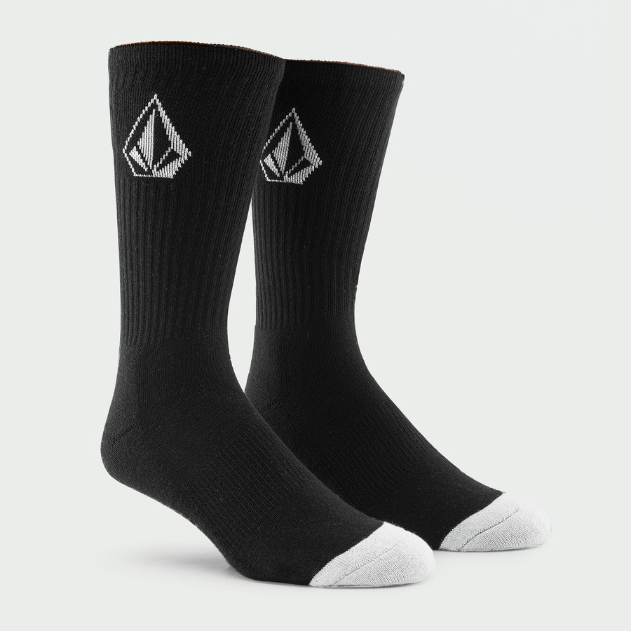 6 X PAIR PACK VOLCOM FULL STONE BLACK & WHITE SOCKS BRAND NEW WITH TAGS