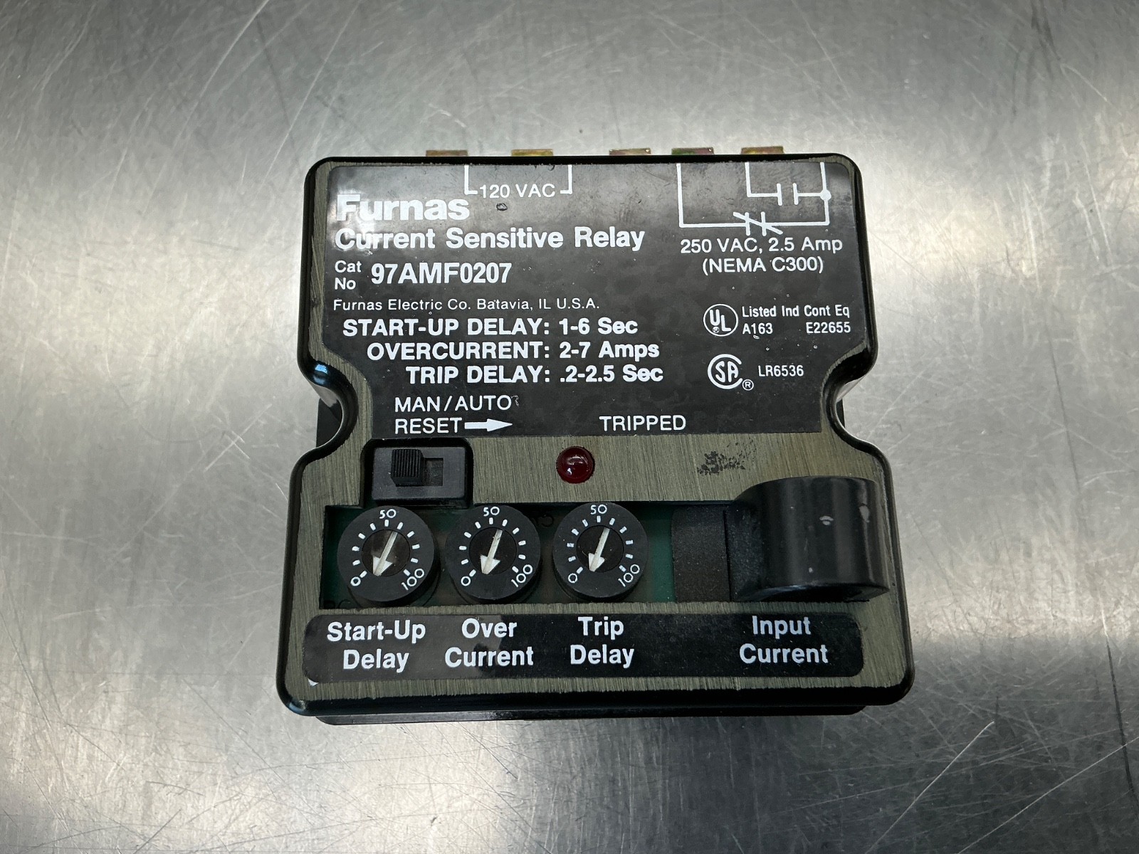 Furnace 97AMF0207 Current Sensitive Relay 250vac, 2.5a