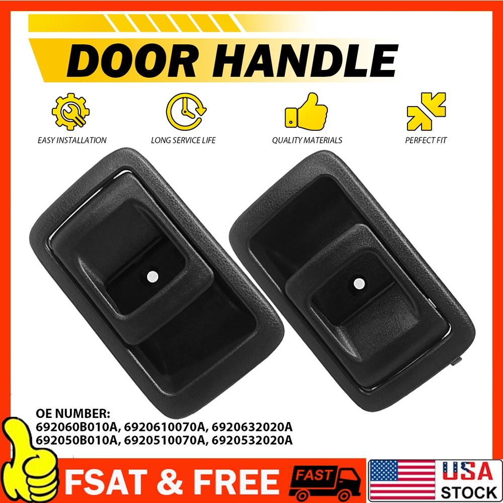 Interior Door Handle For 2001-04 Toyota Tacoma 96-02 4Runner Set of 2 Black A