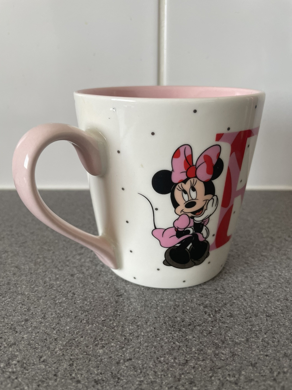 Disney Minnie Mouse Cup Mug Initial Letter " R " TJ Morris