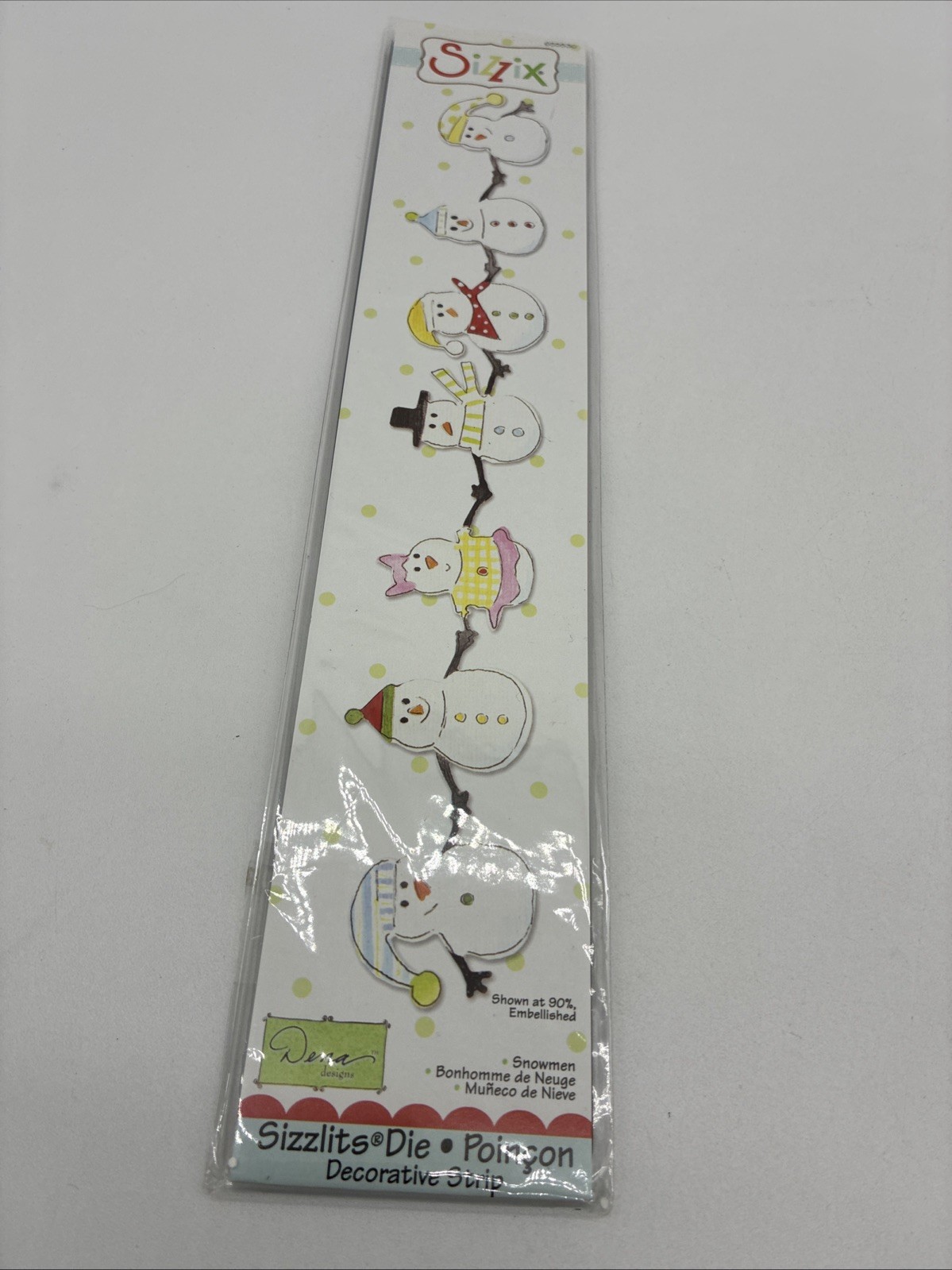 Sizzix Sizzlits Die 655530 Decorative Strip SNOWMEN by Dena Designs Holiday NEW