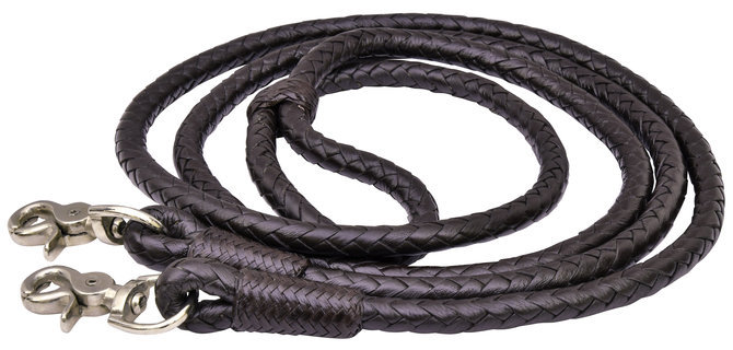 Western Black Softy Leather Rommel Reins with Trigger Snaps