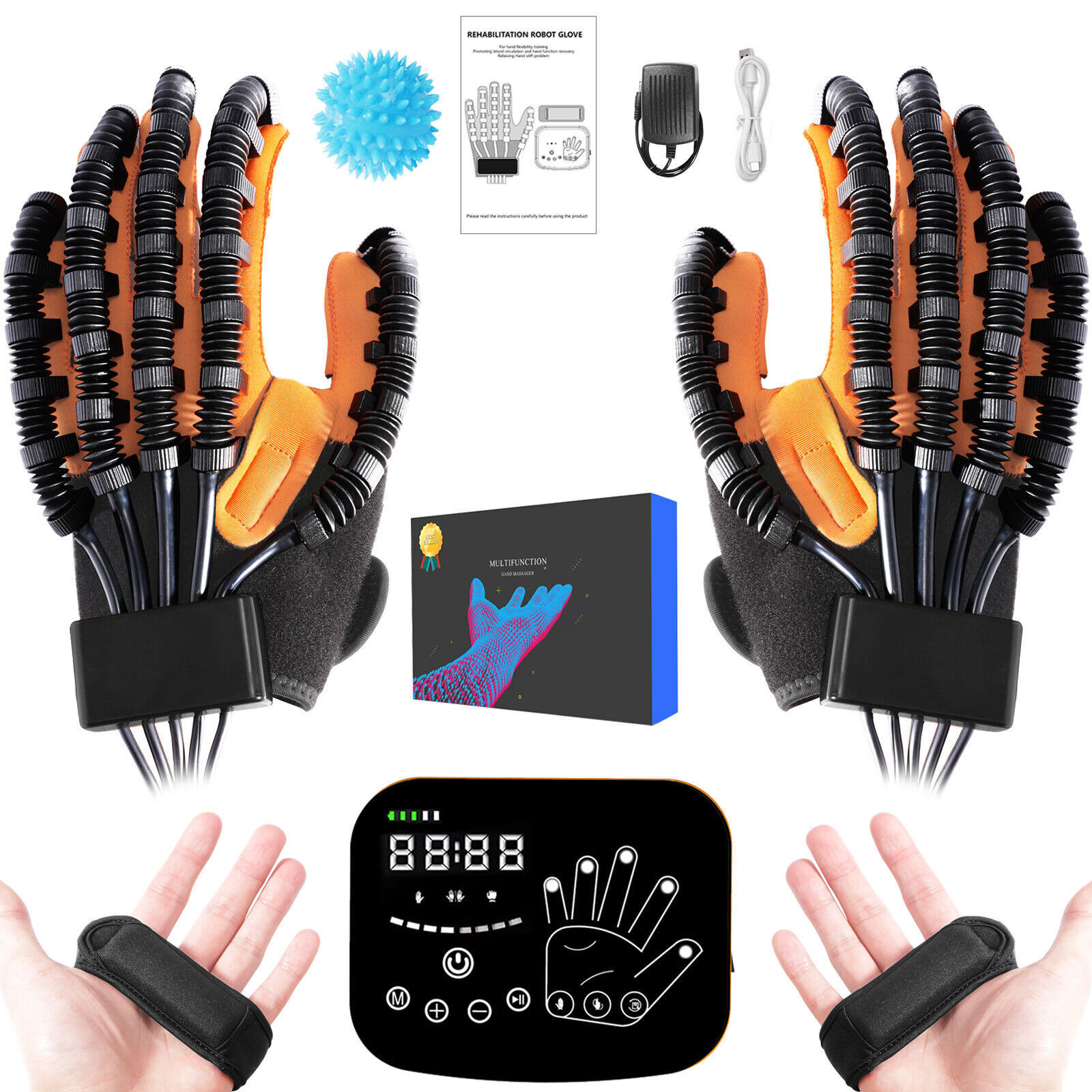 (Left+Right) 1Pair Rehab Equipment Rehabilitation Robot Glove Hand Brace Stroke