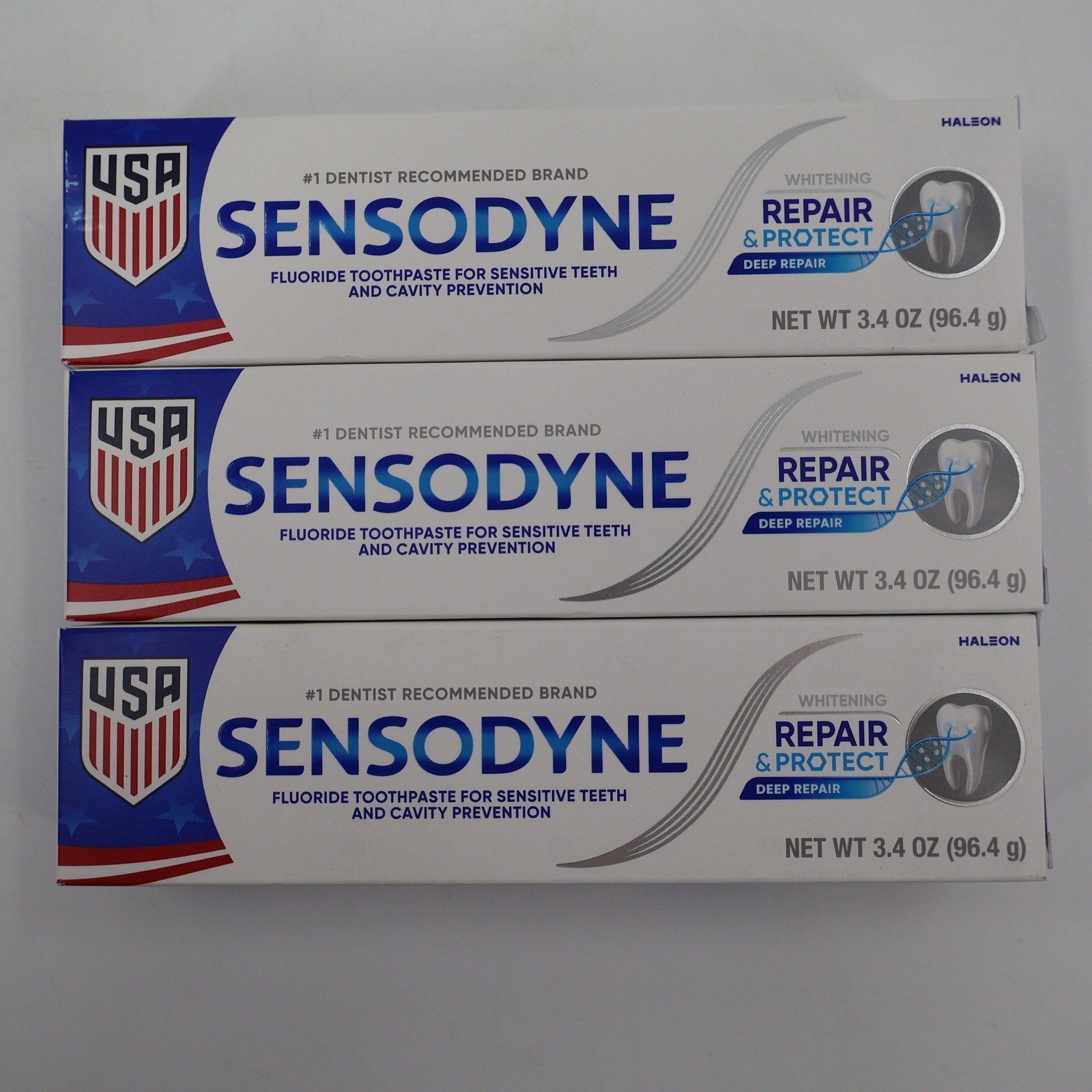 Sensodyne Repair & Protect Toothpaste 3 Pack 3.4oz White Deep Repair Whitening