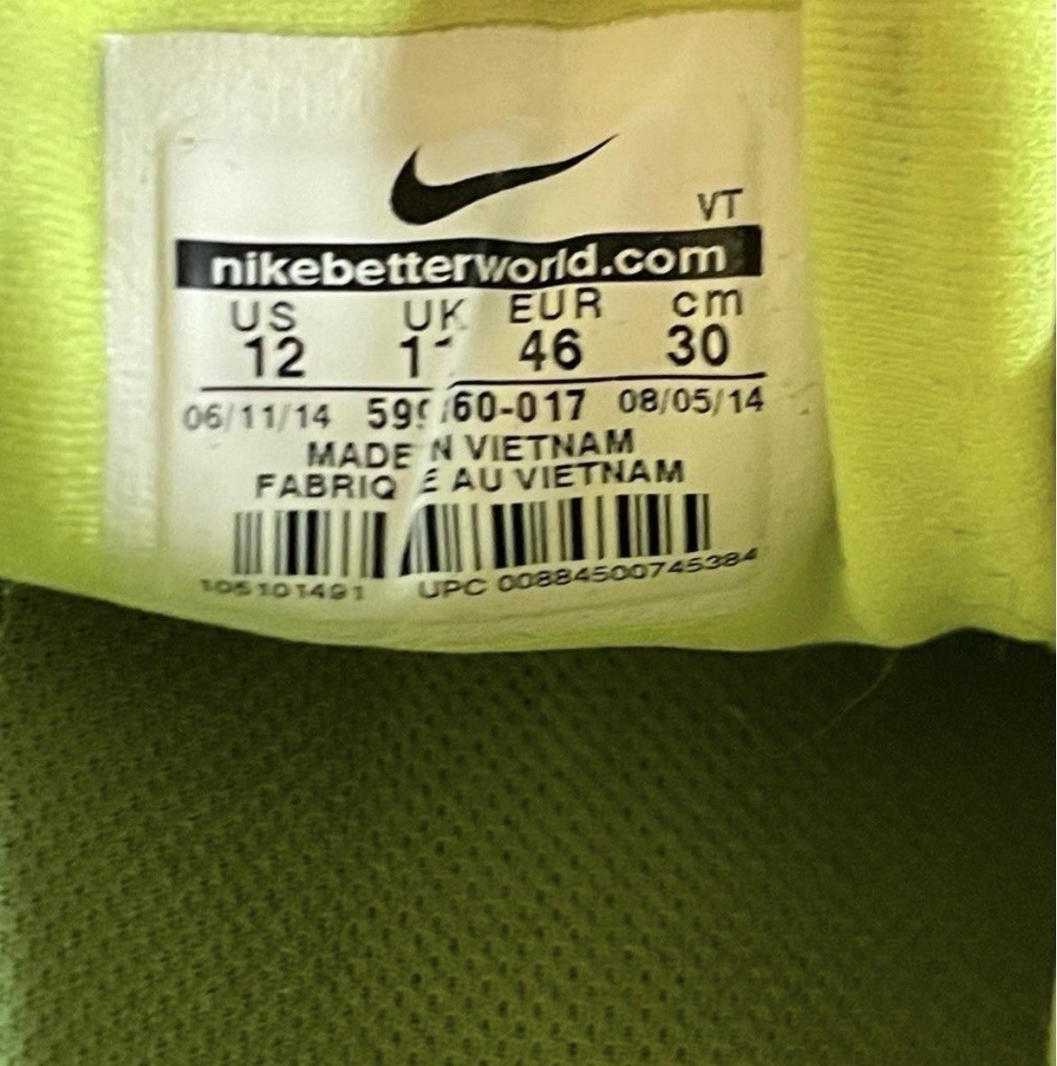 Nike Lunarglide 5 Grey Neon Yellow Running Shoes Sneakers Size 12 Men’s