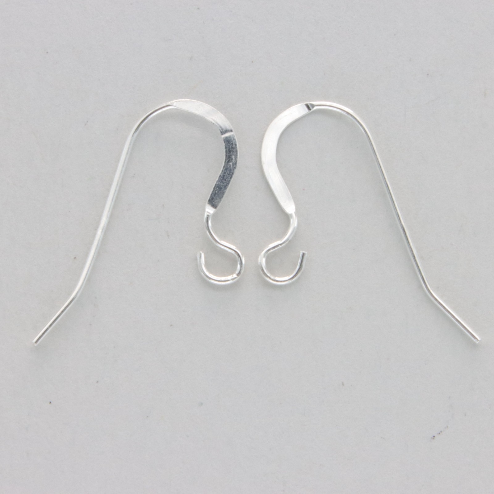 Pair of 925 STERLING SILVER  French Fish Hoops Earrings DIY Findings Fishhook 22