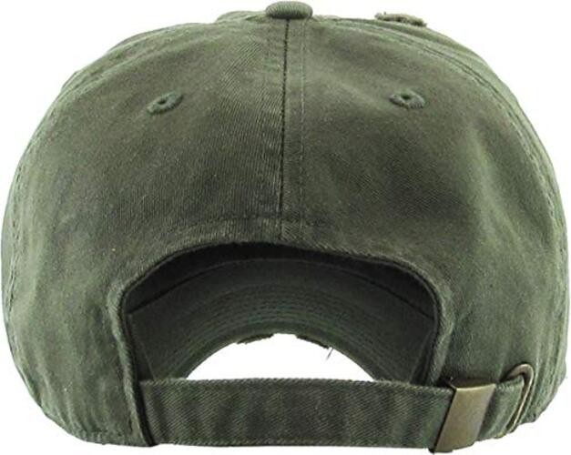 Vintage Washed Distressed Cotton Dad Hat Baseball Cap One Size Olive