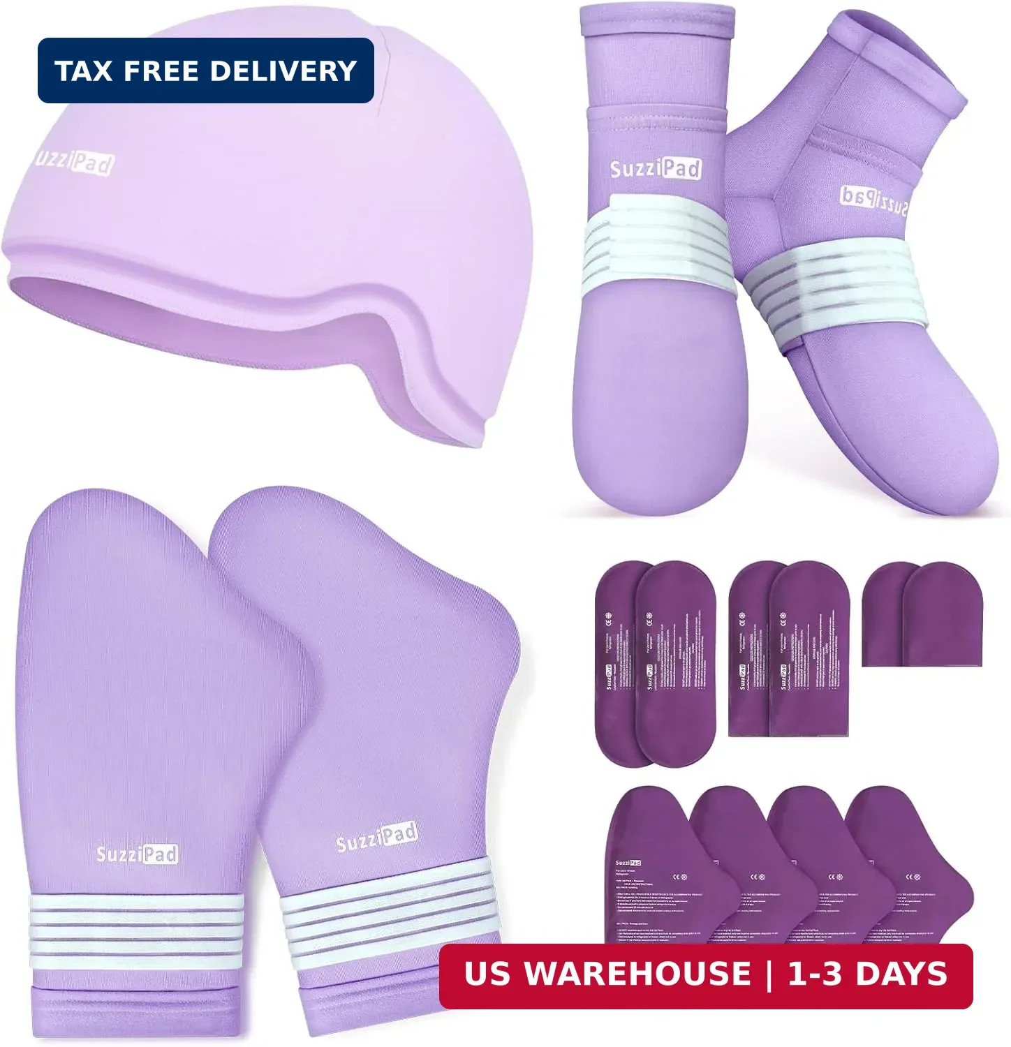 Chemo Gloves & Socks & Cold Cap for Neuropathy Soreness, Purple, S | Full Coolin