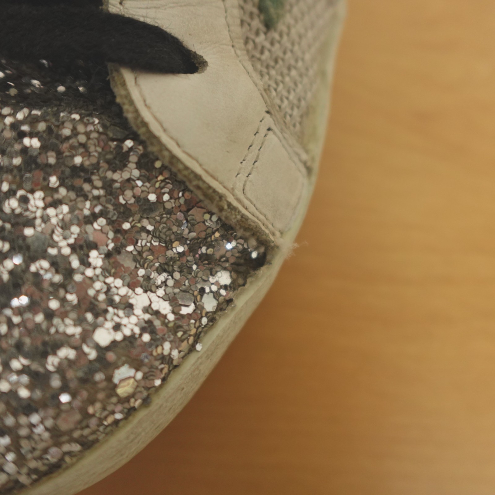 Golden Goose Superstar Glitter Sneakers Womens 38 EU 8 US Leather Mesh