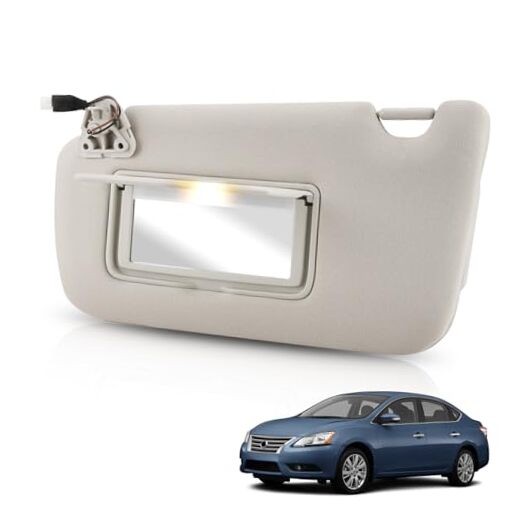 Left Driver Side Sun Visor with Lighted Mirror Compatible with 2013-2019 LEFT